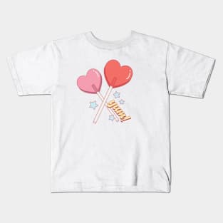 Valentine's Day Lollipop Design Kids T-Shirt